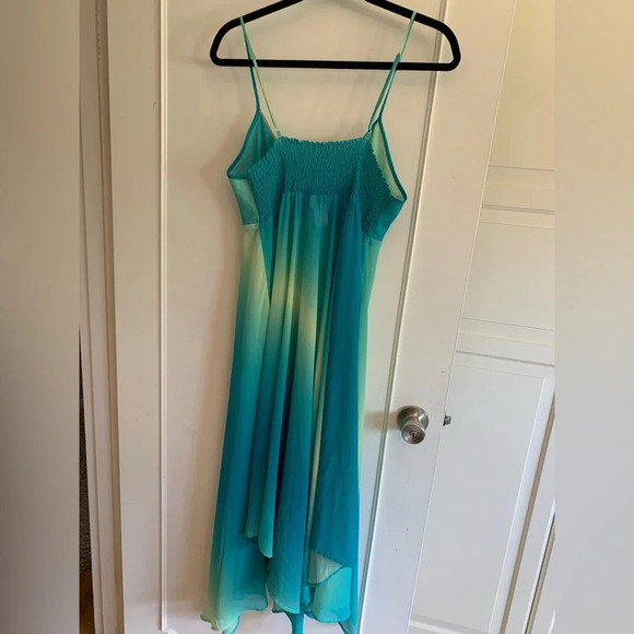 -  Vintage la vie en rose slip dress teal blueish green size medium - Picture 6 of 9